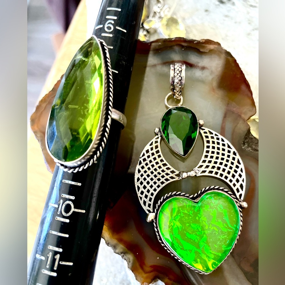 Summer Green New Artisan Handmade Christmas Jewelry Sterling Precious Gemstone